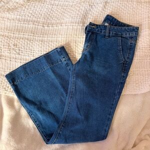 Brandy Melville Dark Blue Wide-Leg High-Rise Jeans